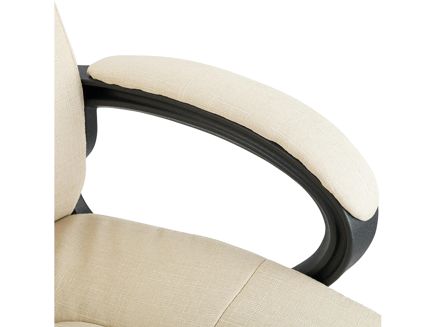 Chaise de bureau - Tissu & Noir - Crème - XL Sparta