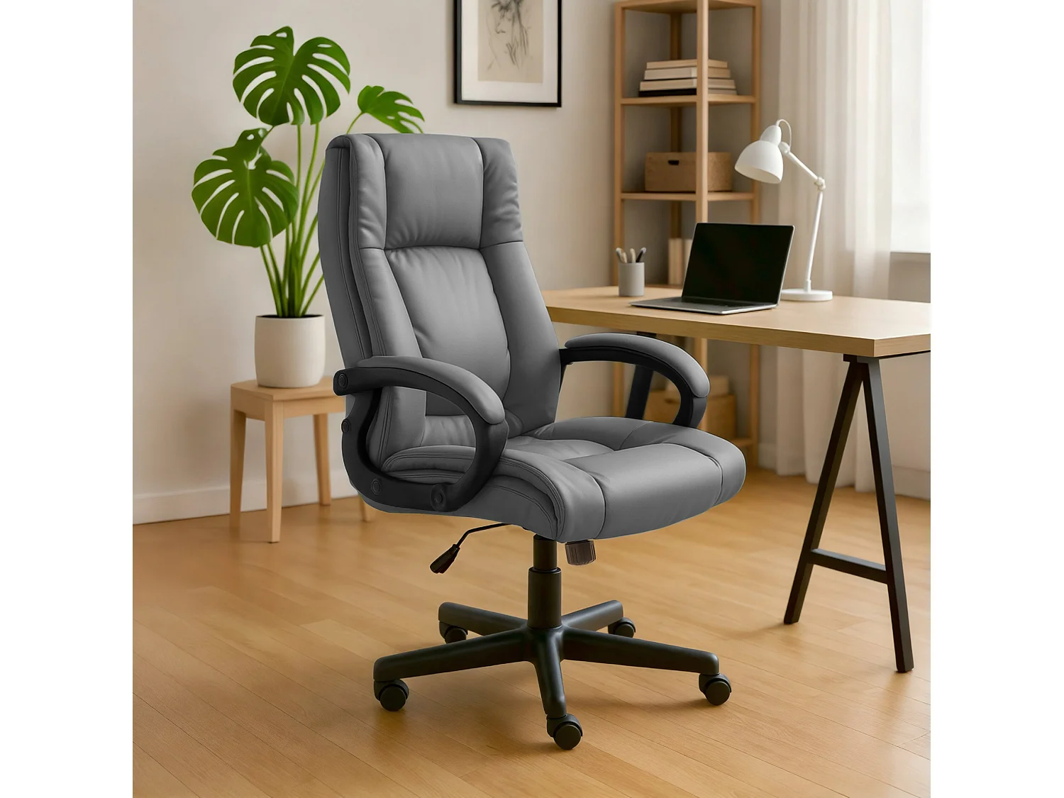 Chaise de bureau - Similicuir - Gris - XL Sparta