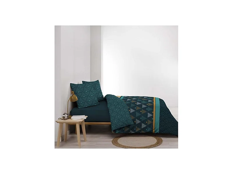 Parure de Lit 3 Pièces "Triade" 240x220cm Vert