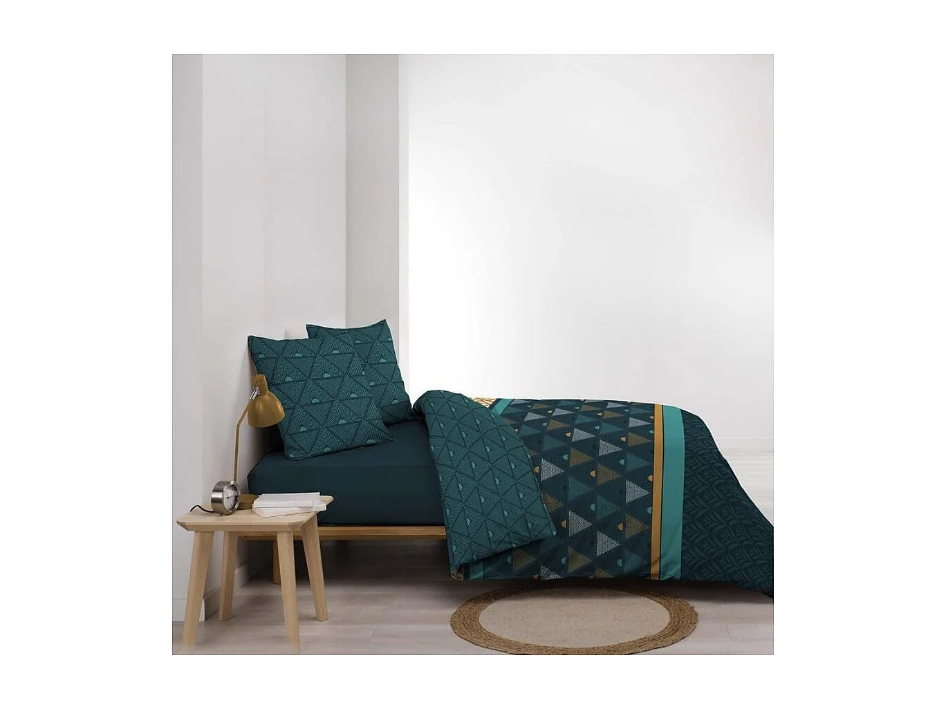 Parure de Lit 3 Pièces "Triade" 240x220cm Vert