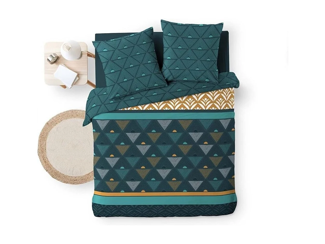 Parure de Lit 3 Pièces "Triade" 240x220cm Vert