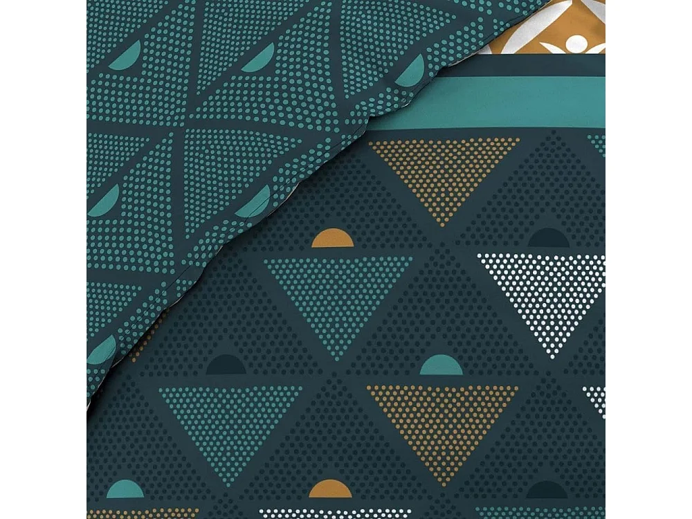 Parure de Lit 3 Pièces "Triade" 240x220cm Vert