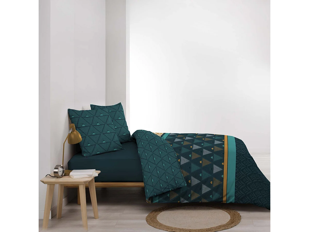 Parure de Lit 3 Pièces "Triade" 240x220cm Vert