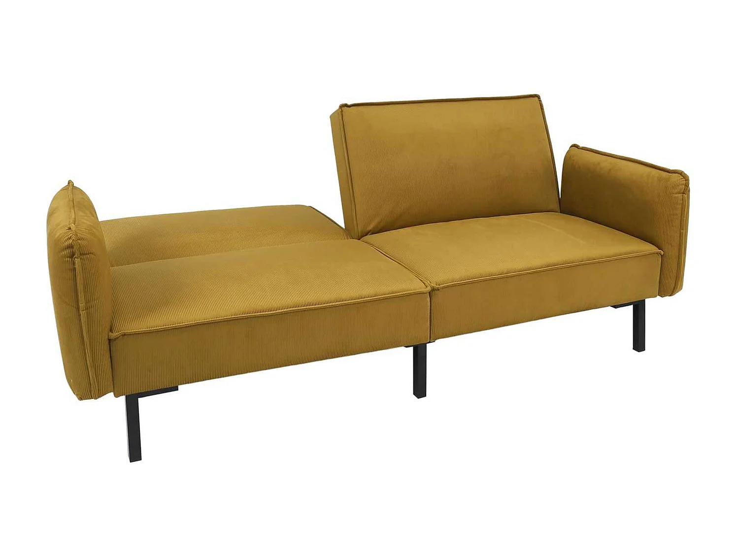 Canapé Convertible en Velours "Giulia" 198cm Jaune