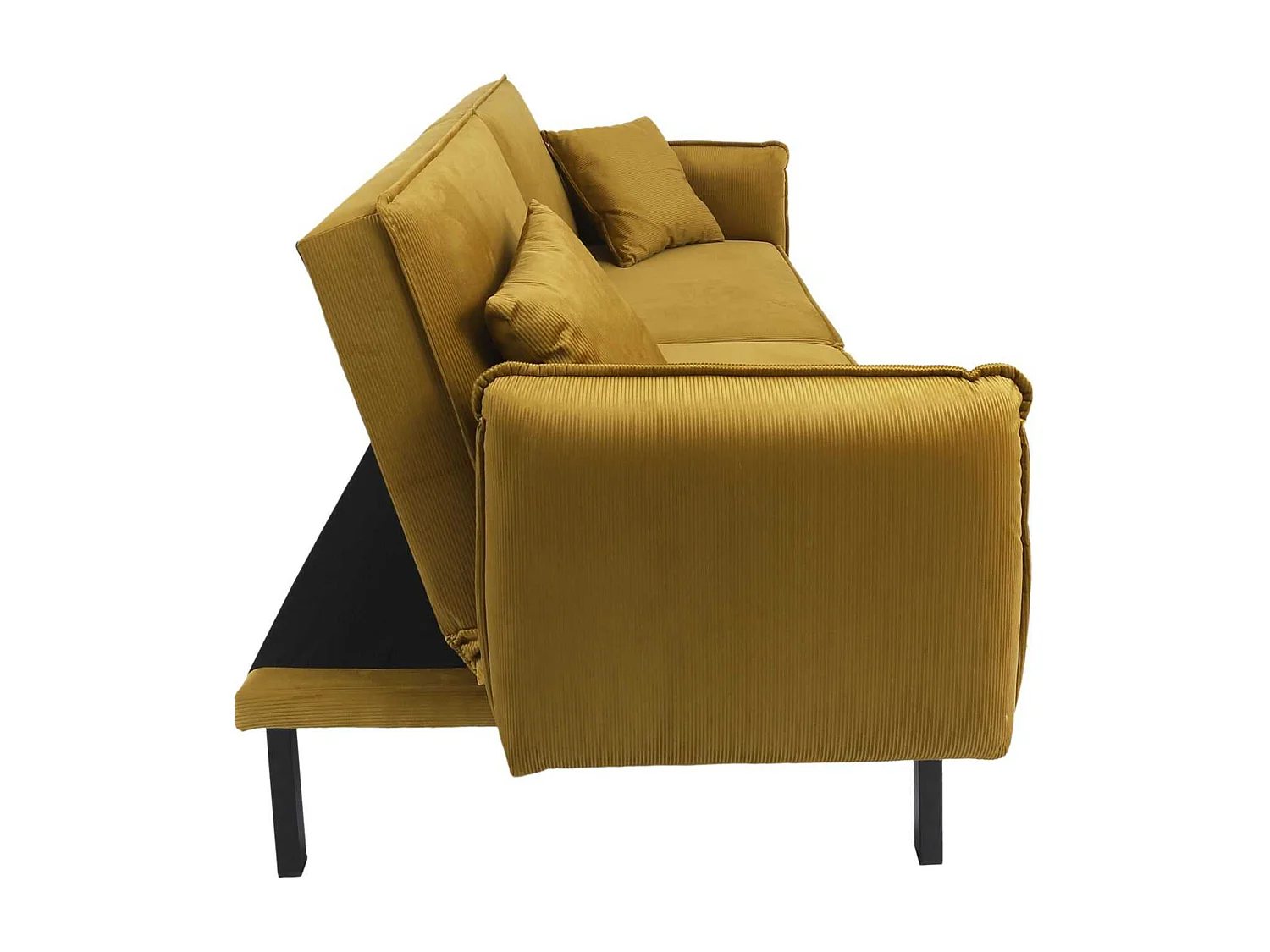 Canapé Convertible en Velours "Giulia" 198cm Jaune