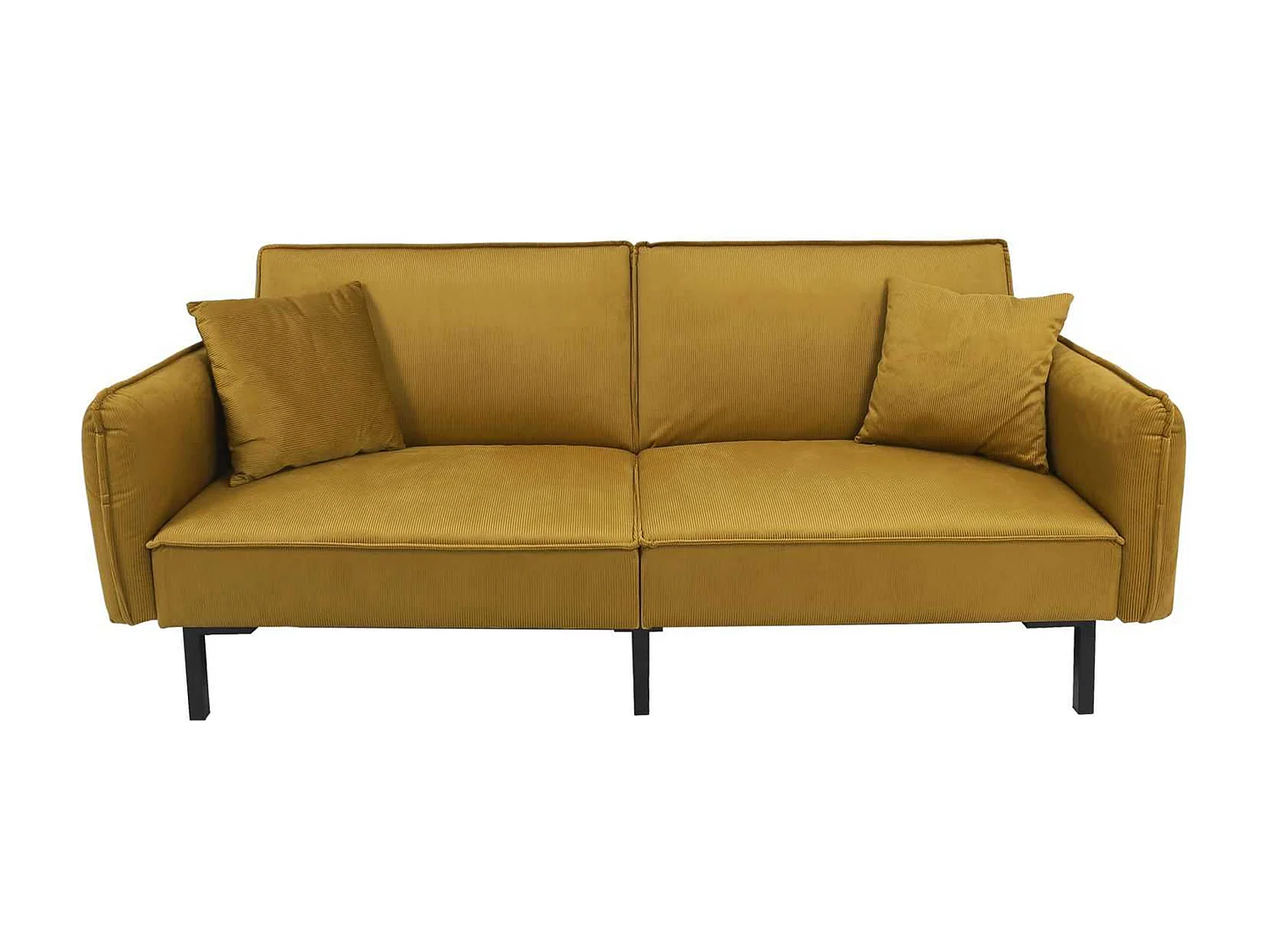 Canapé Convertible en Velours "Giulia" 198cm Jaune