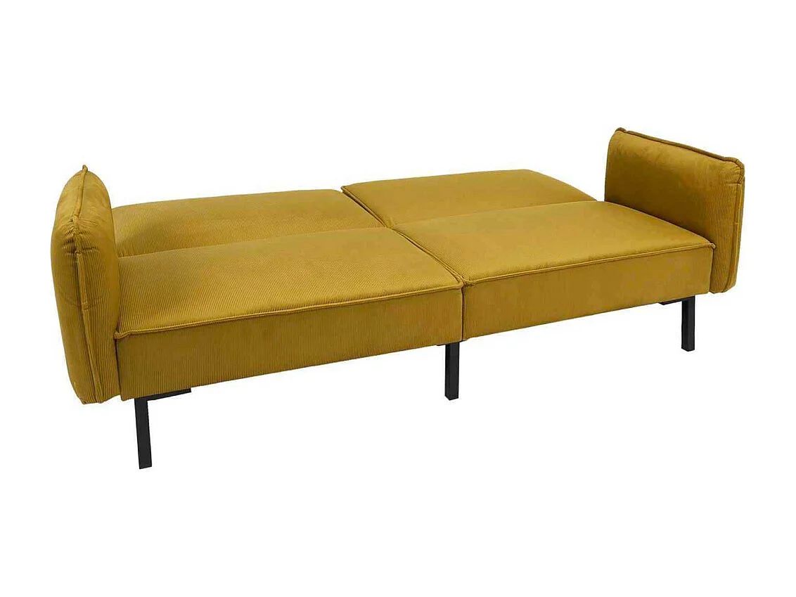 Canapé Convertible en Velours "Giulia" 198cm Jaune