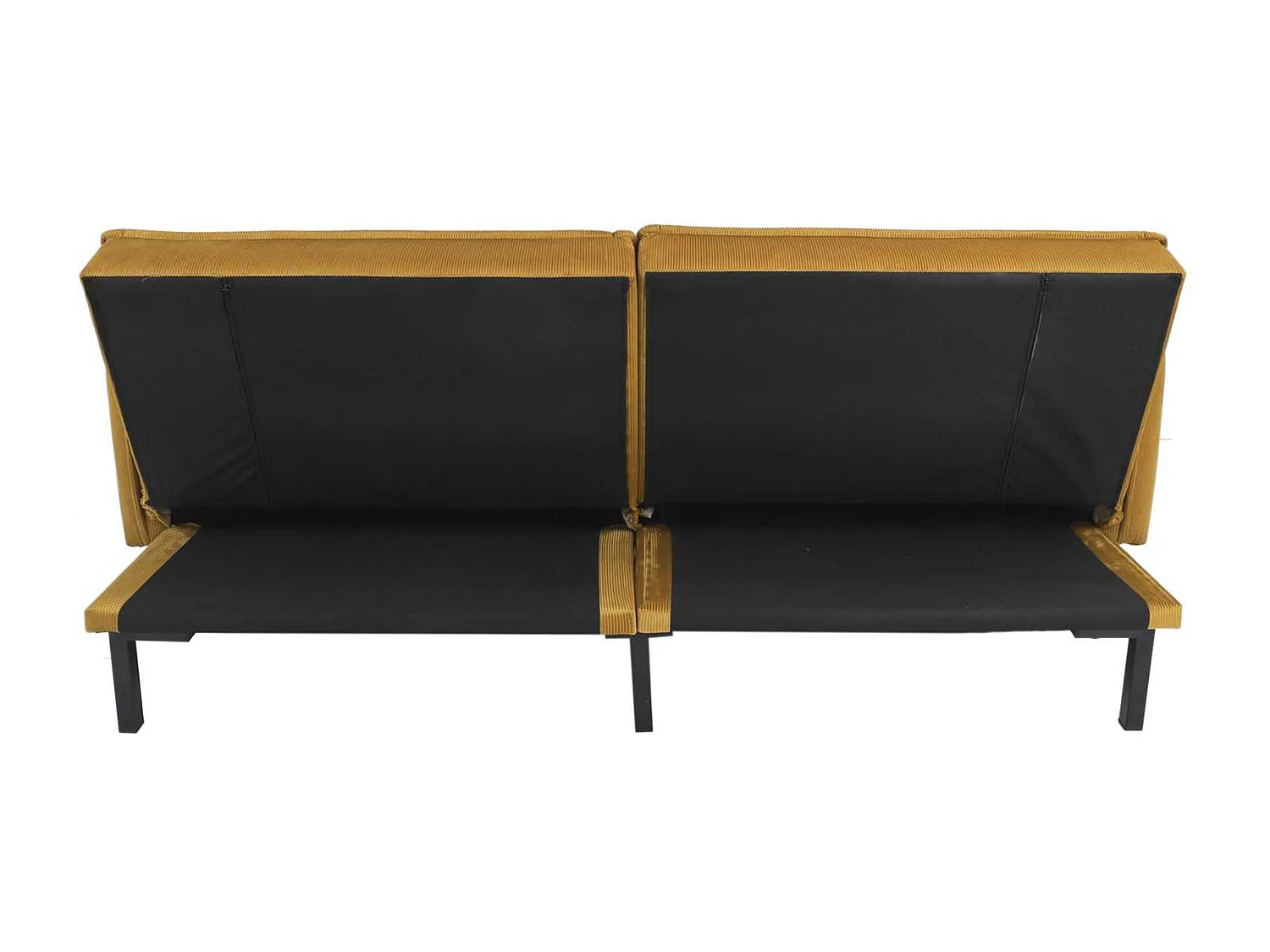 Canapé Convertible en Velours "Giulia" 198cm Jaune