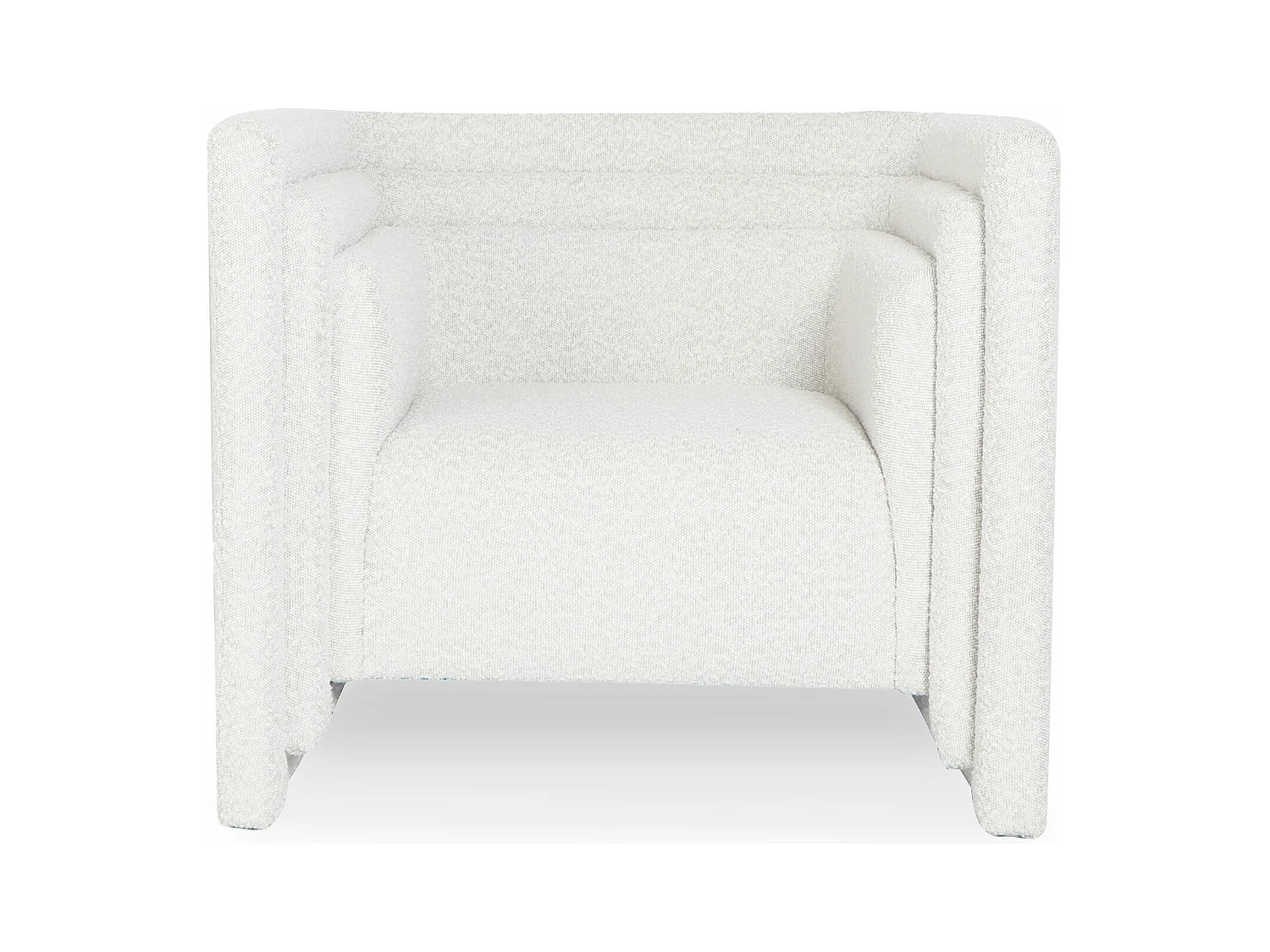 Fauteuil moderne style cubique Fredonia Tissu bouclette Crème