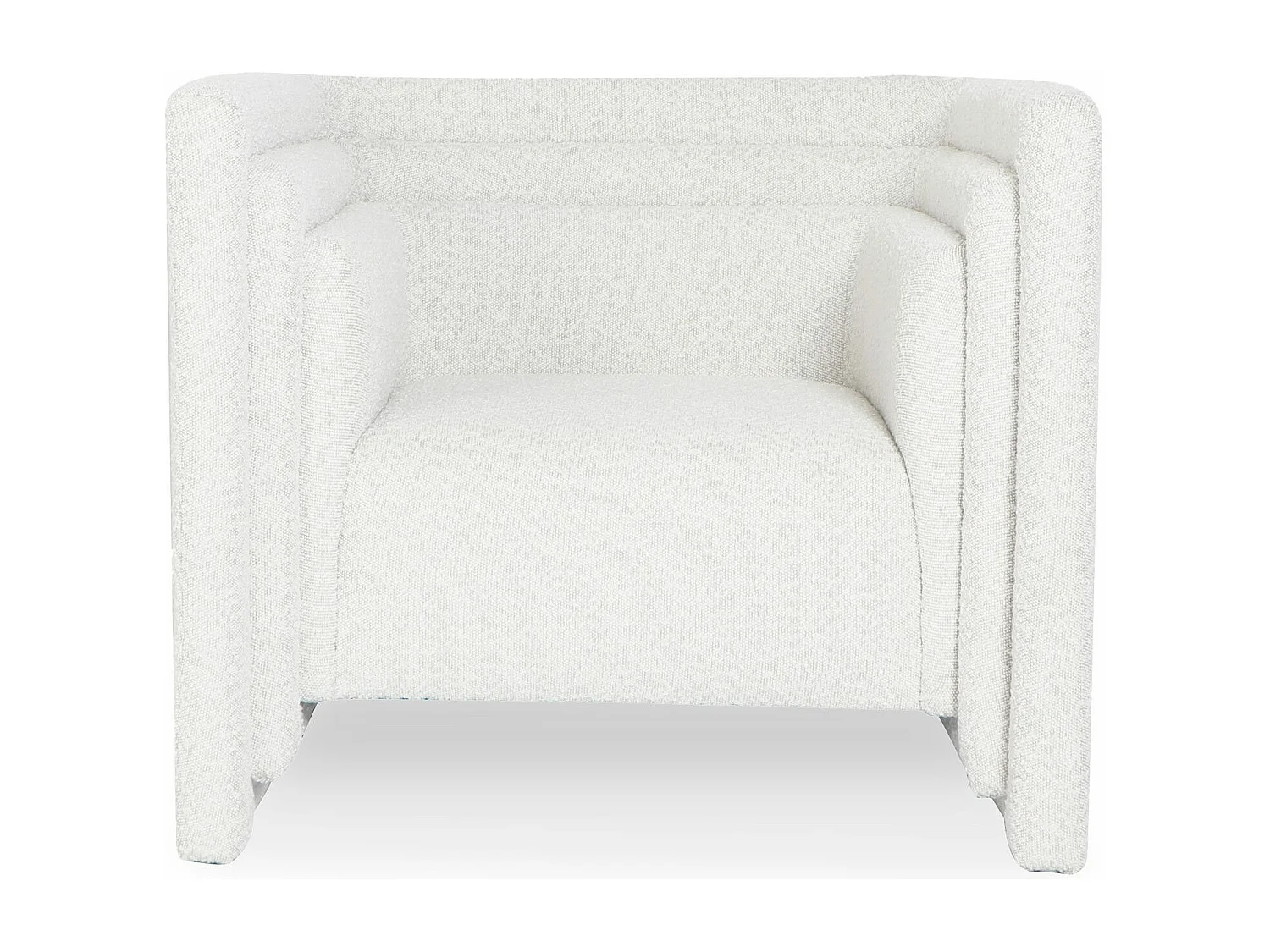 Fauteuil moderne style cubique Fredonia Tissu bouclette Crème
