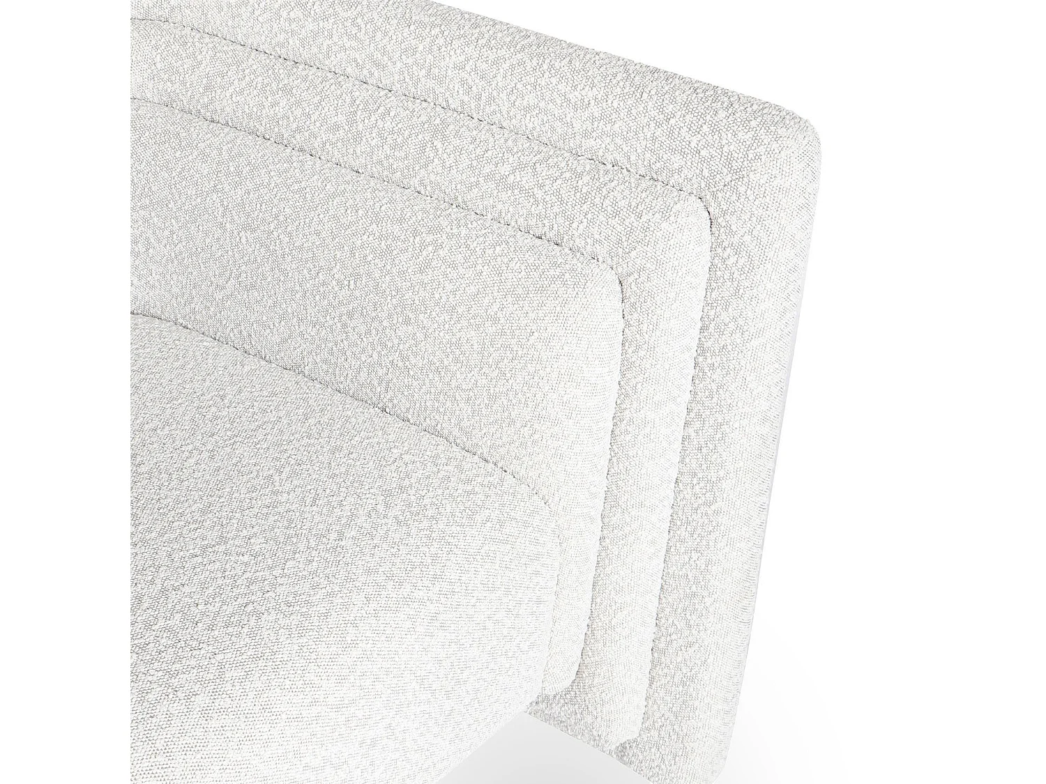 Fauteuil moderne style cubique Fredonia Tissu bouclette Crème