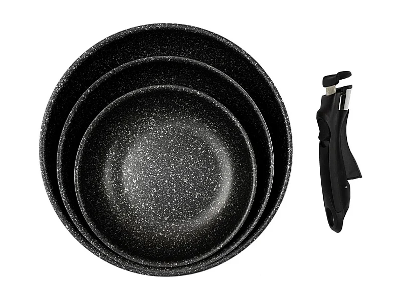 Poele Effet Pierre X3 Avec Poignee Universelle Noir