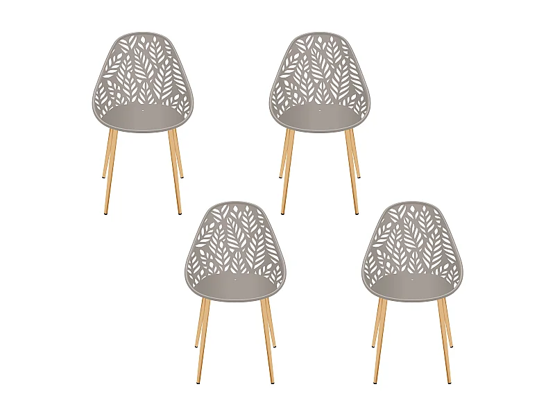 Chaise Lucena Taupe - Lot De 4