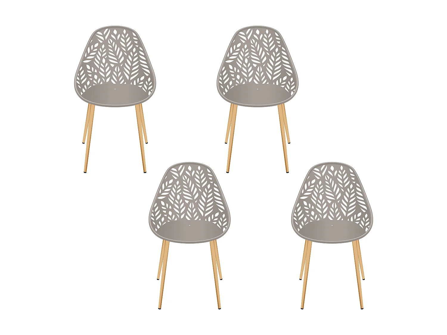 Chaise Lucena Taupe - Lot De 4