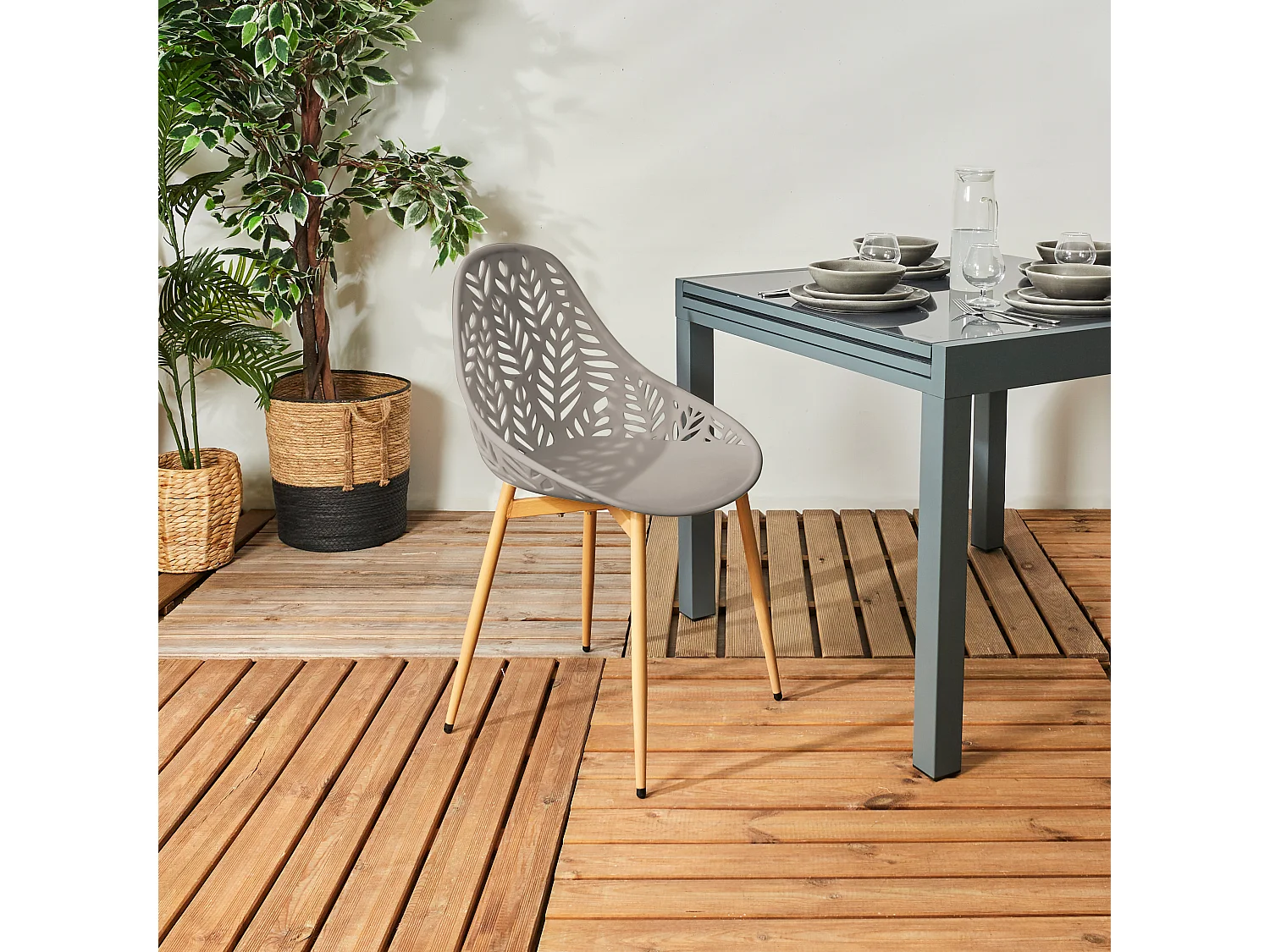 Chaise Lucena Taupe - Lot De 4