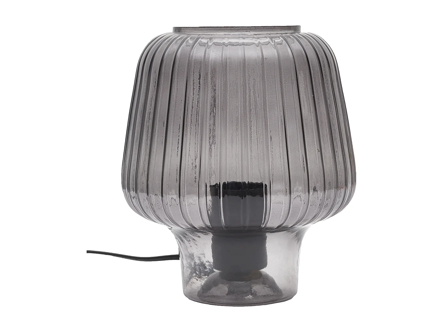 Lampe De Table Champignon Verre Noir Fume Noir