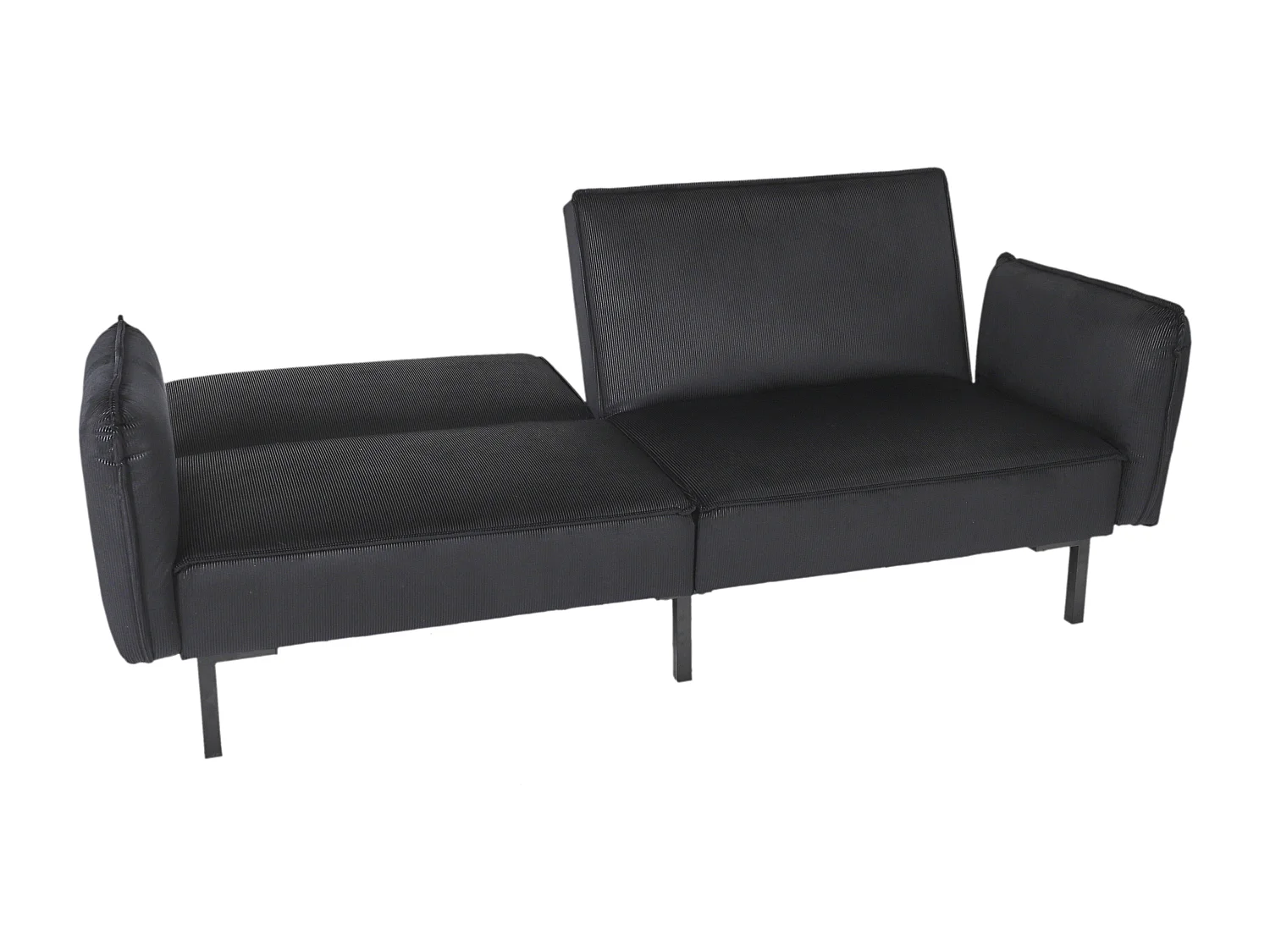 Canape Convertible Velours Giulia Noir Noir