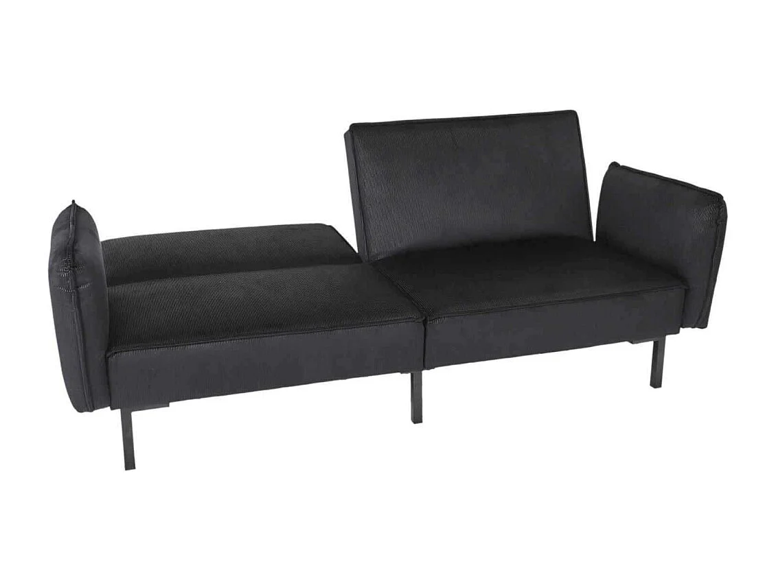 Canape Convertible Velours Giulia Noir Noir