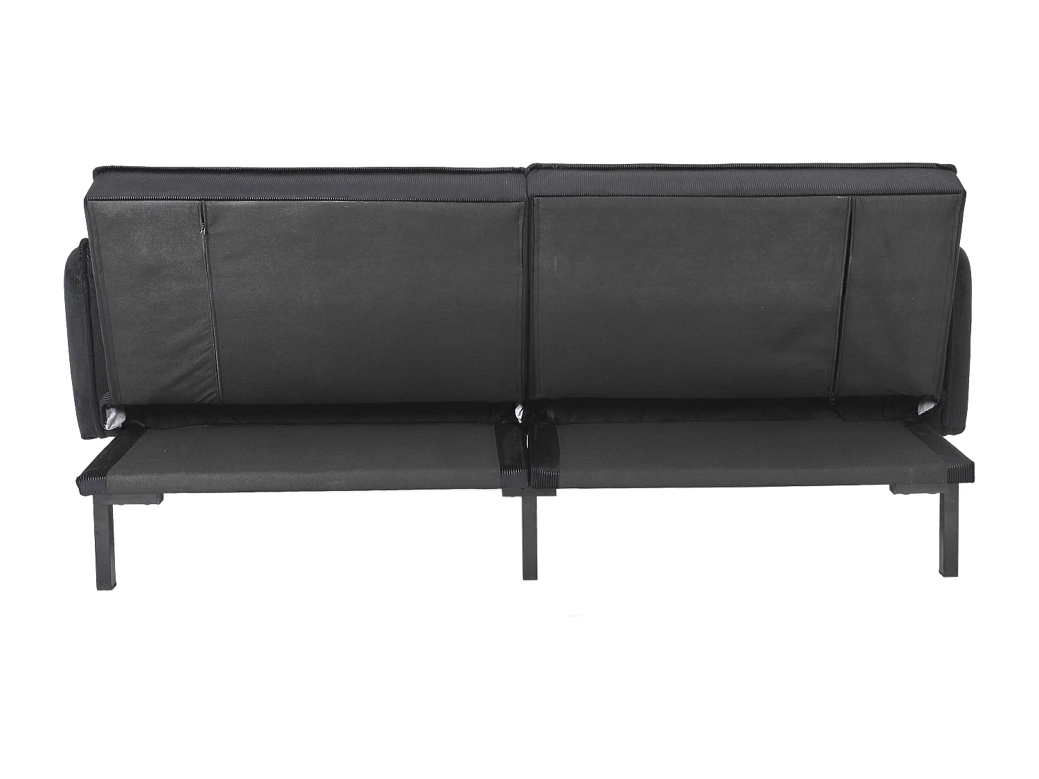 Canape Convertible Velours Giulia Noir Noir