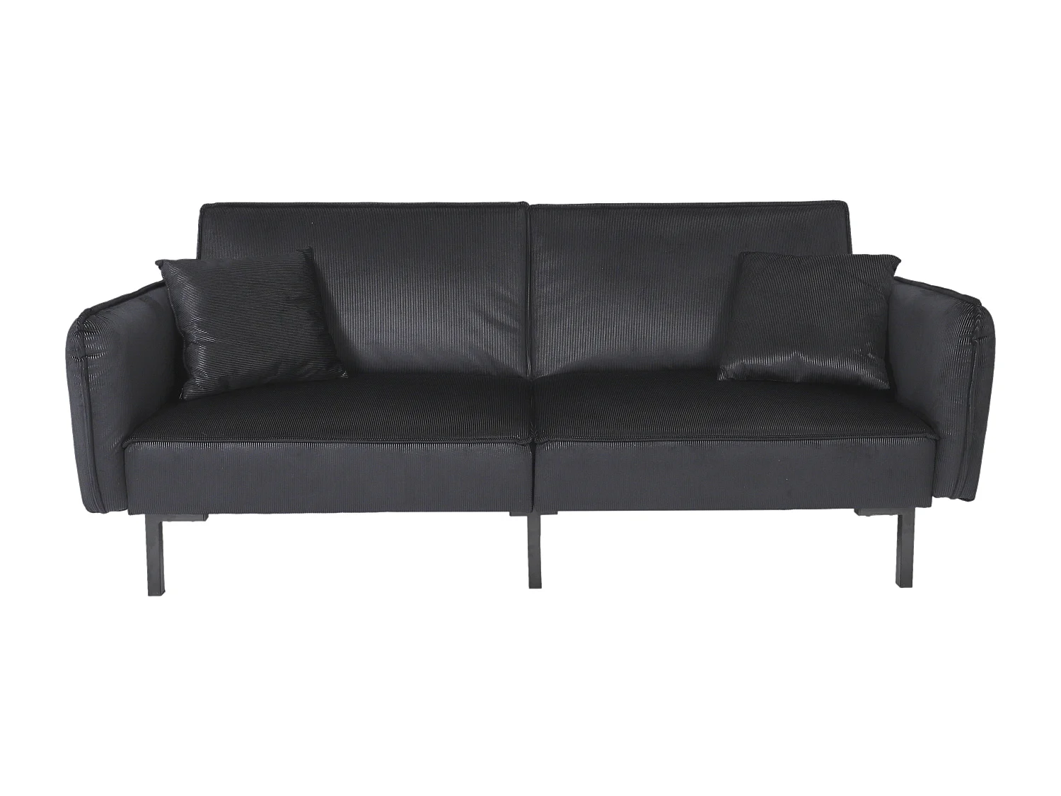 Canape Convertible Velours Giulia Noir Noir
