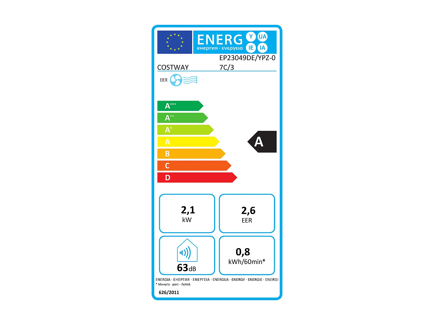 Climatiseur Mobile Silencieux 7000 BTU Chaud/Froid [Classe énergétique A] Programmable avec Télécommande 17 à 30℃