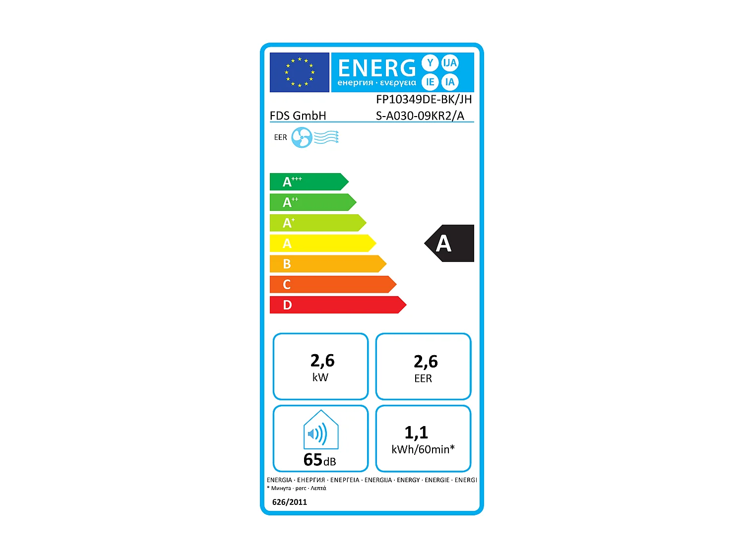 9000BTU 4 in 1 stille draagbare airconditioner [Energieklasse A] APP-bediening met koelventilator Luchtontvochtiger Slaapmodus 24-uurs timer
