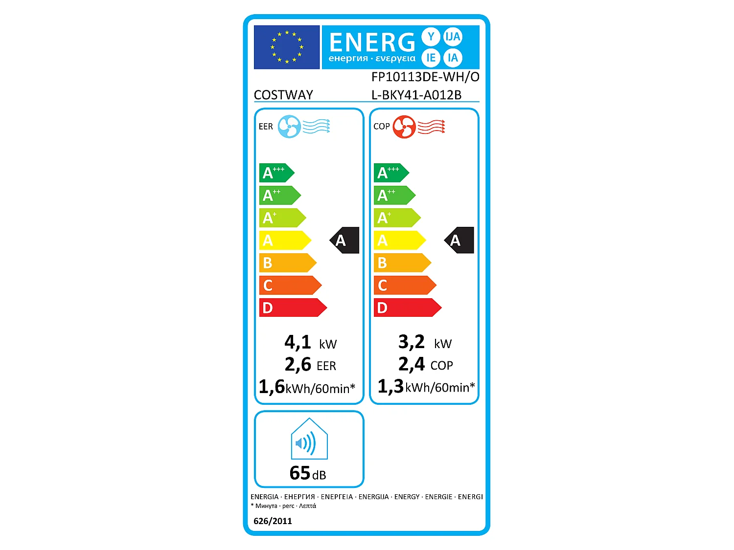Climatiseur Mobile 5 en 1 R290 14000BTU [Classe énergétique A] Contrôle Télécommande/APP Chauffage Rafraîchissement Déshumidification Ventilateur et Mode Nuit