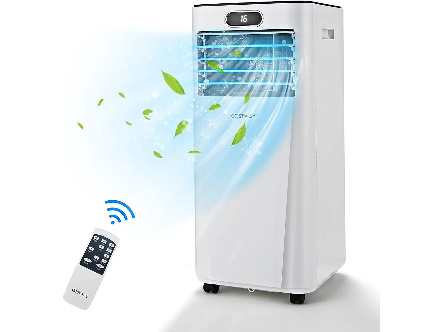 Climatiseur Mobile 4 en 1 R290 7000BTU 15 ㎡ [Classe énergétique A] Rafraîchissement, Déshumidification, Ventilateur et Mode Nuit (Blanc)