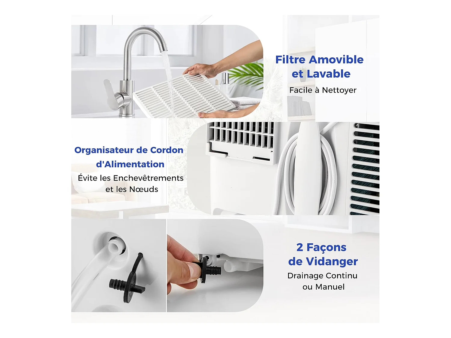 6-IN-1 Stille draagbare airconditioner, koeling, verwarming, ventilator, luchtontvochtiger, nachtmodus, snelle koeling (Clim Pro|12000BTU)