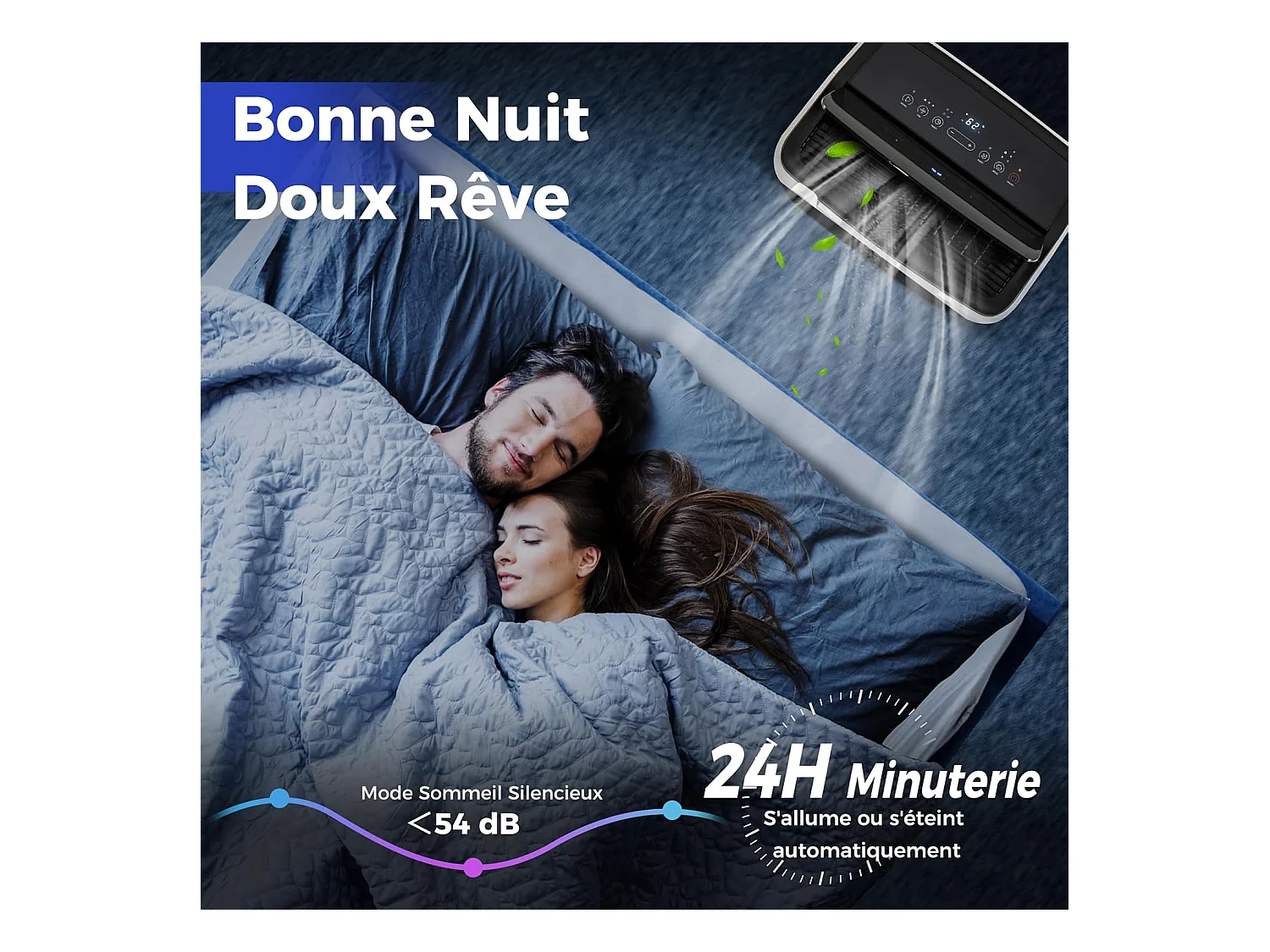 6-IN-1 Stille draagbare airconditioner, koeling, verwarming, ventilator, luchtontvochtiger, nachtmodus, snelle koeling (Clim Pro|12000BTU)