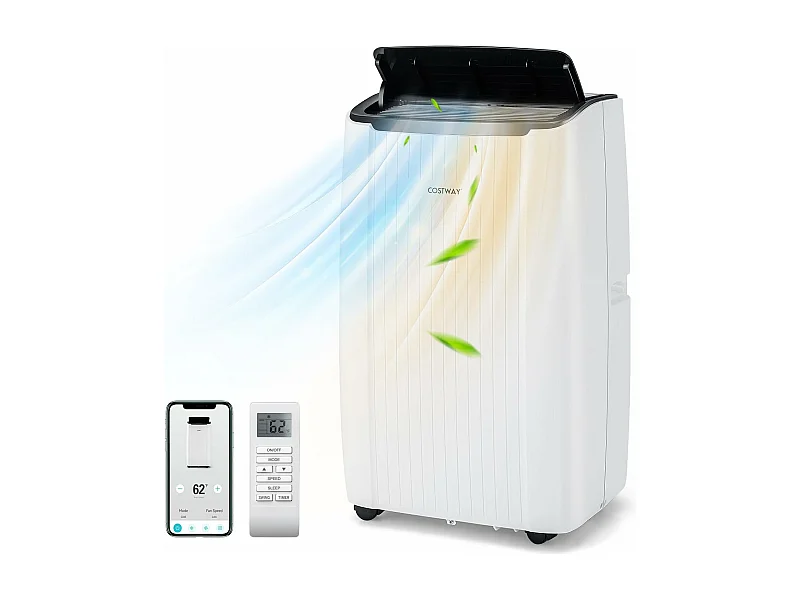 Climatiseur Mobile Silencieux 6 EN 1, Refroidissement, Chauffage, Ventilateur, Déshumidificateur,Mode Nuit,Climatisation Rapide (Clim Pro|12000BTU)