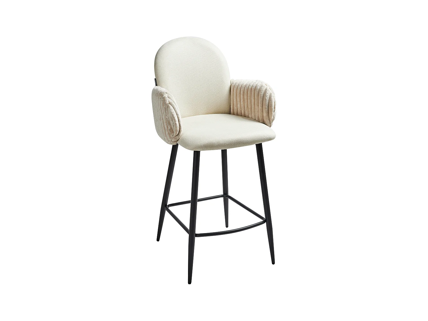 Lot de 2 chaises de bar AMITY Tissu Beige clair