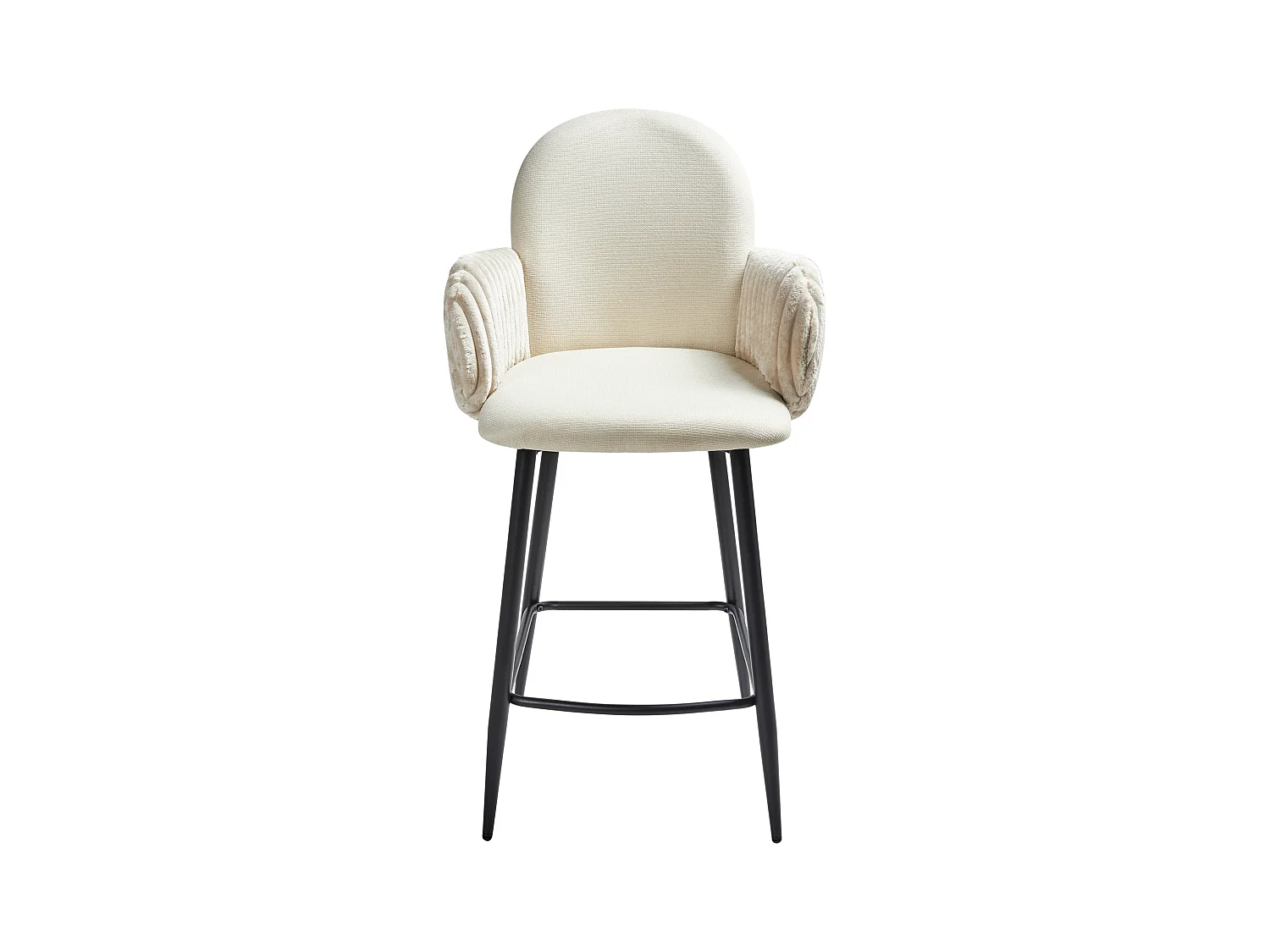 Lot de 2 chaises de bar AMITY Tissu Beige clair