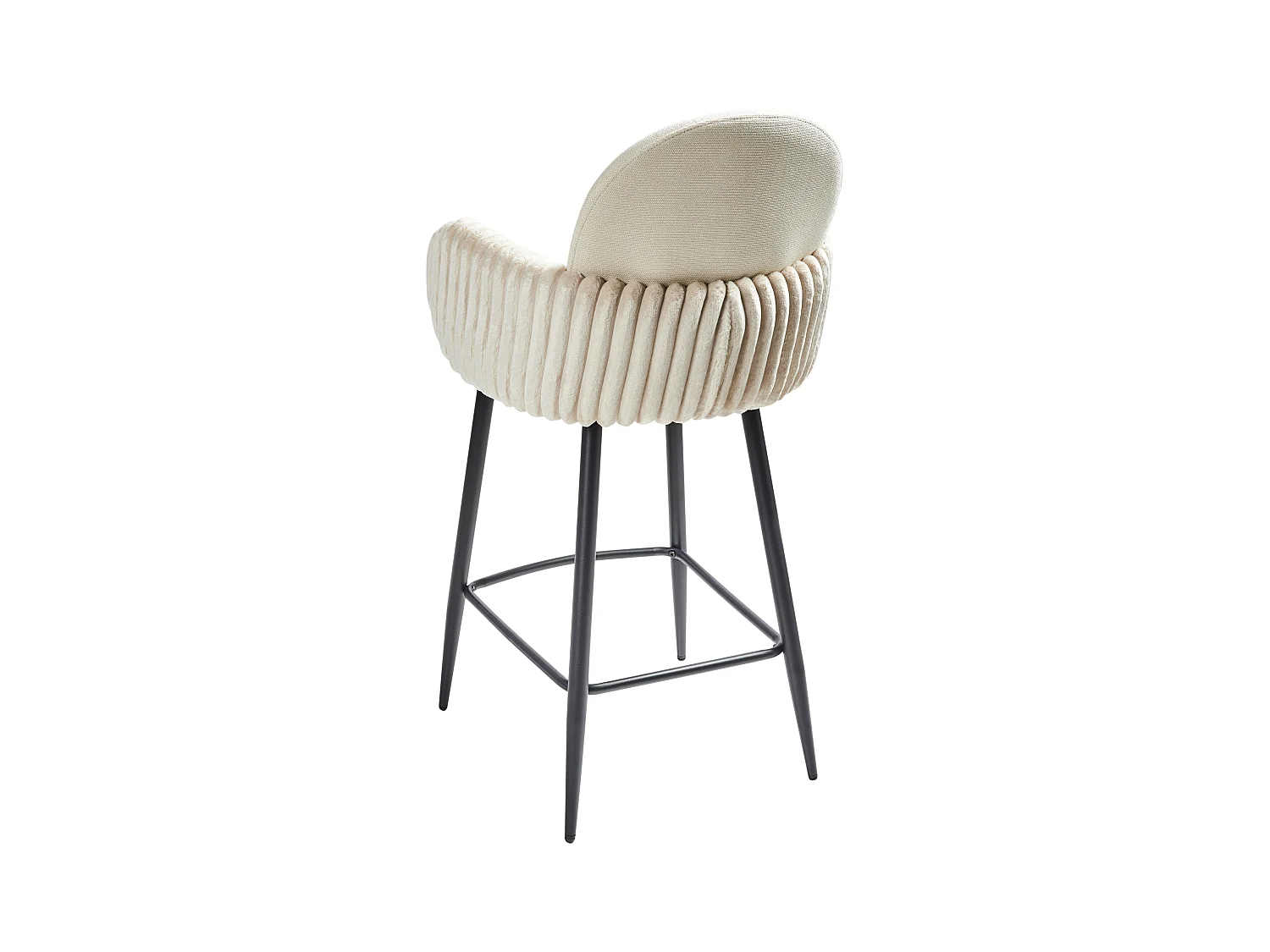 Lot de 2 chaises de bar AMITY Tissu Beige clair