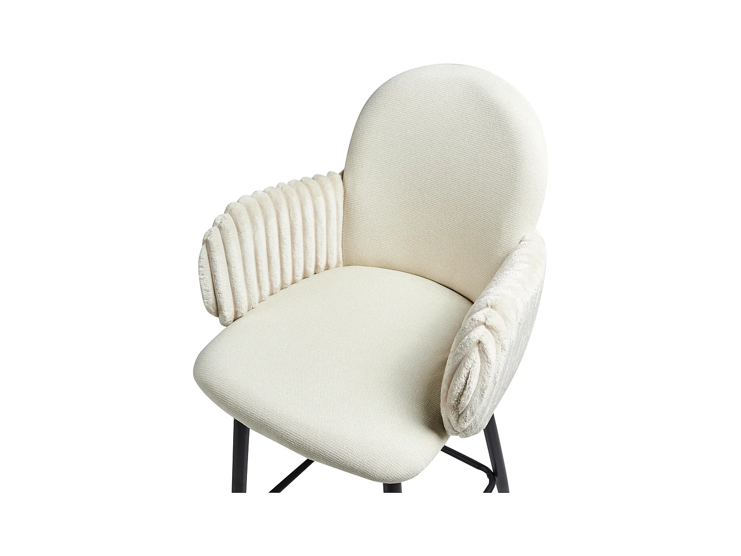 Lot de 2 chaises de bar AMITY Tissu Beige clair