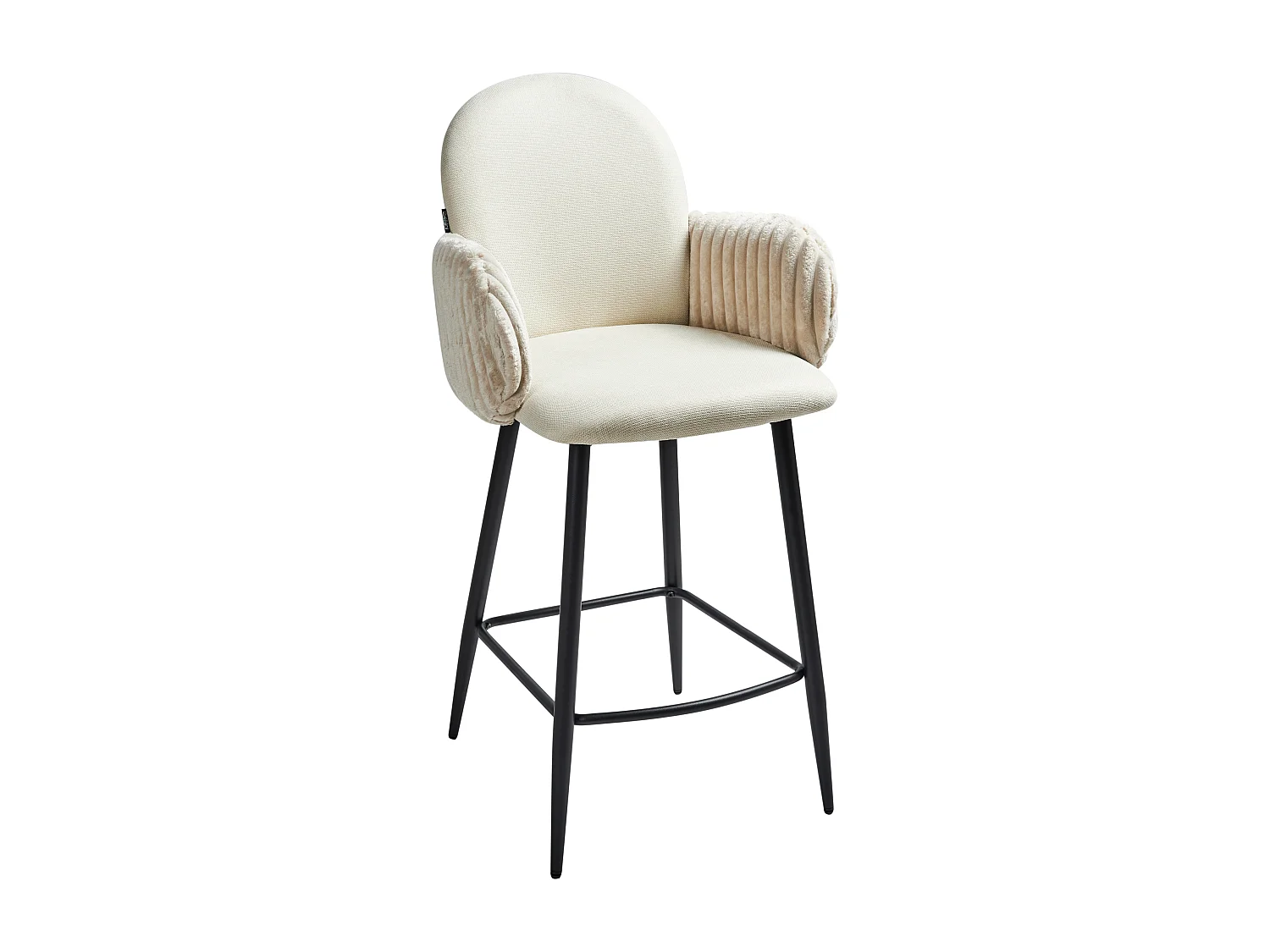 Lot de 2 chaises de bar AMITY Tissu Beige clair