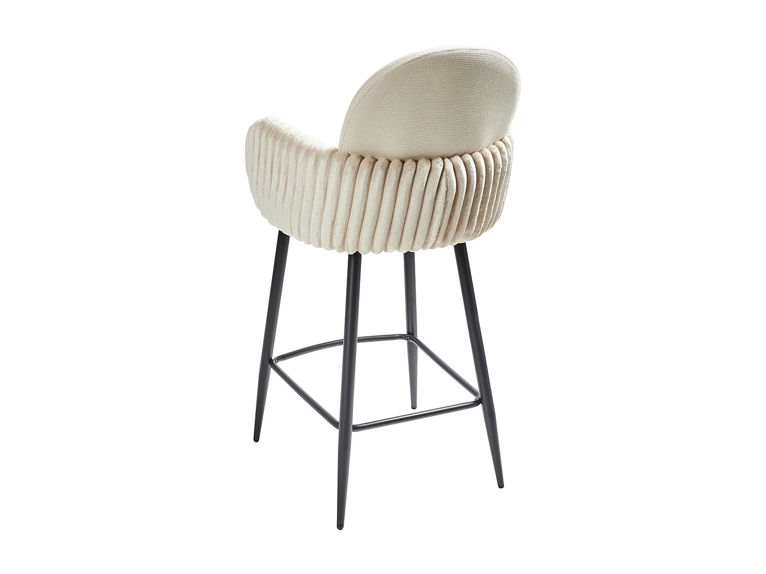 Lot de 2 chaises de bar AMITY Tissu Beige clair