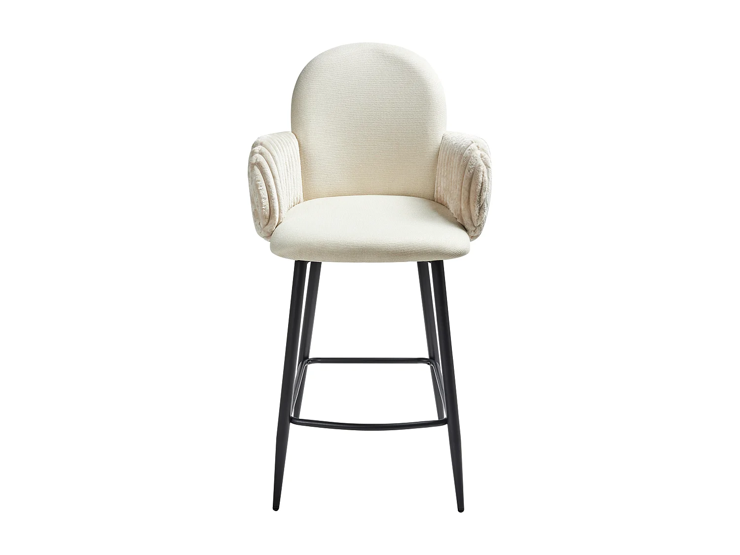 Lot de 2 chaises de bar AMITY Tissu Beige clair