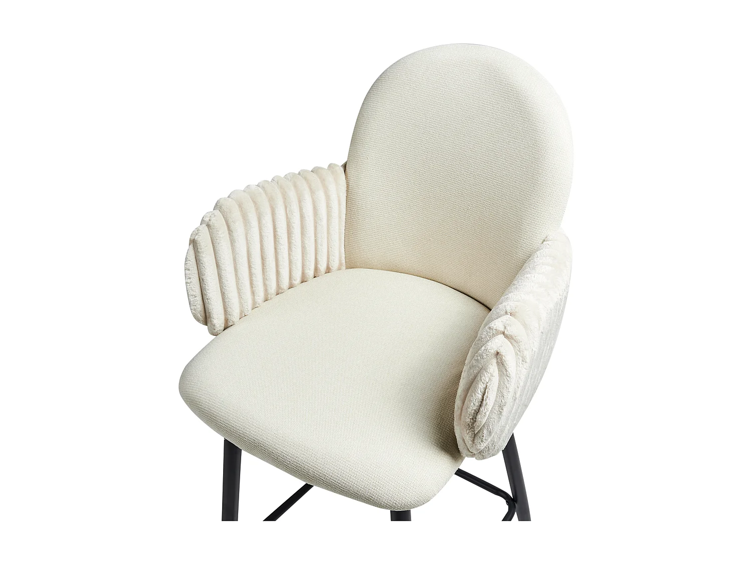 Lot de 2 chaises de bar AMITY Tissu Beige clair