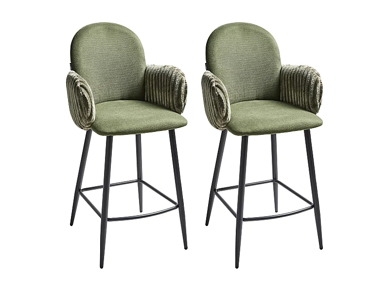 Zestaw 2 krzeseł barowych AMITY Zielony