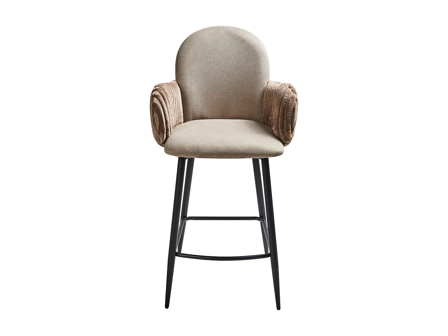 Lot de 2 chaises de bar AMITY Tissu Taupe