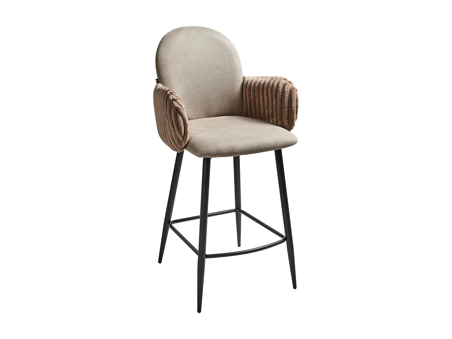 Lot de 2 chaises de bar AMITY Tissu Taupe