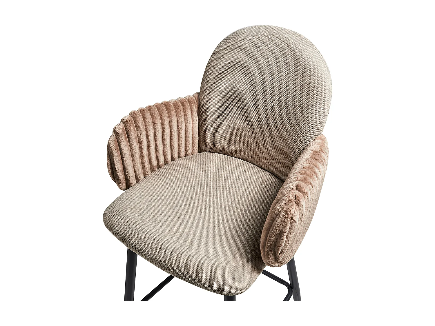 Lot de 2 chaises de bar AMITY Tissu Taupe