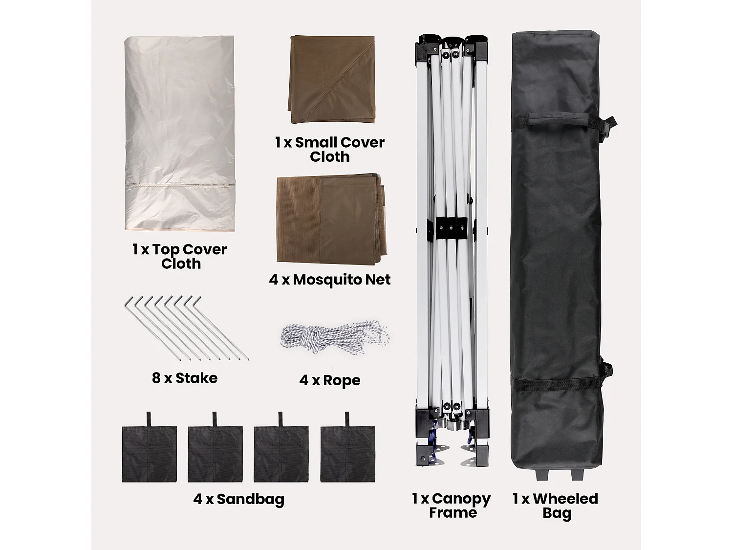 Bealife Tonnelle de Jardin Pliable, 3,35 m x 3,35 m, Grand Espace, Couleur Beige