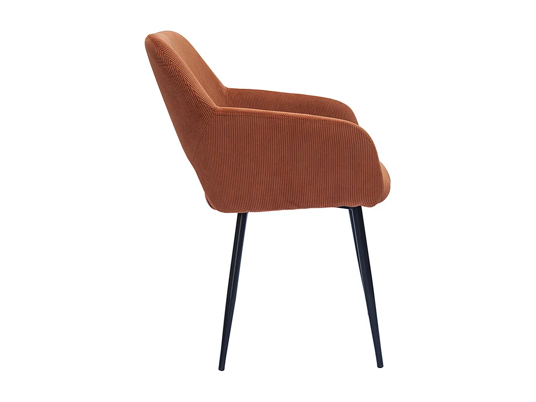 Stühle aus Cordstoff in Terracotta und schwarzem Metall (2er-Set) LAURETTE