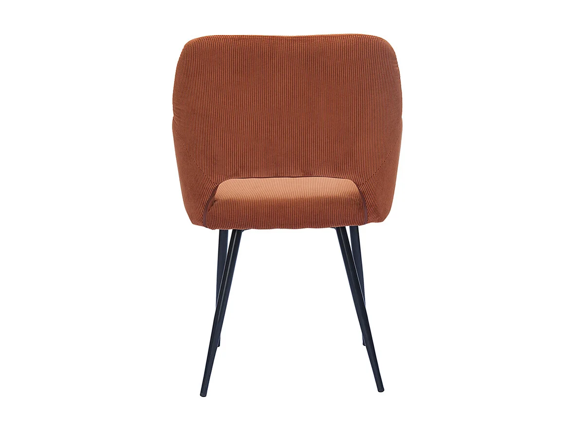 Stühle aus Cordstoff in Terracotta und schwarzem Metall (2er-Set) LAURETTE