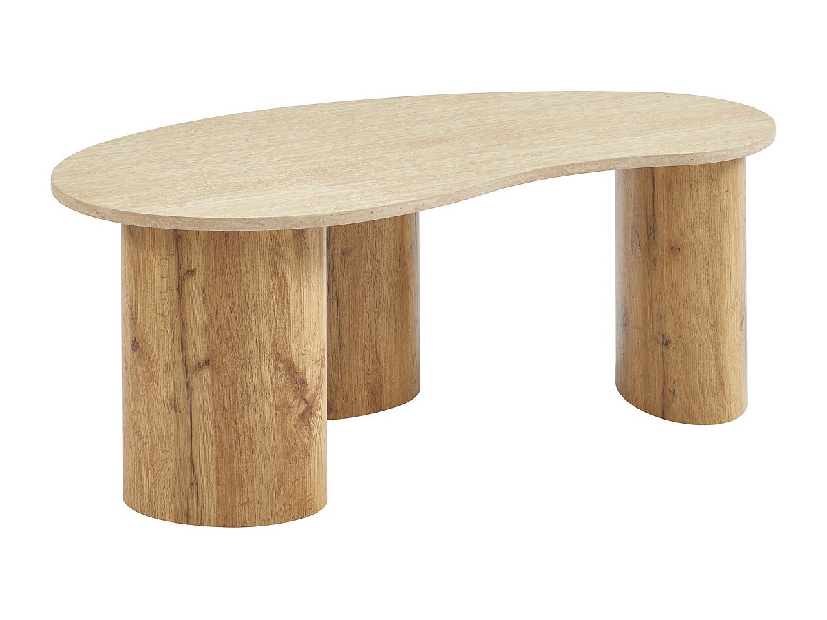 Couchtisch - MDF - Travertin Effekt Beige & Naturhell - ALOZYA günstig online kaufen