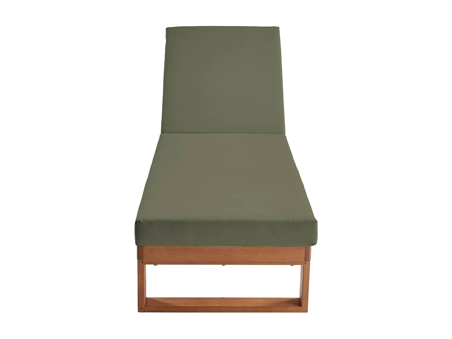 Tumbona de madera de eucalipto multiposición, set de 2 verde kaki