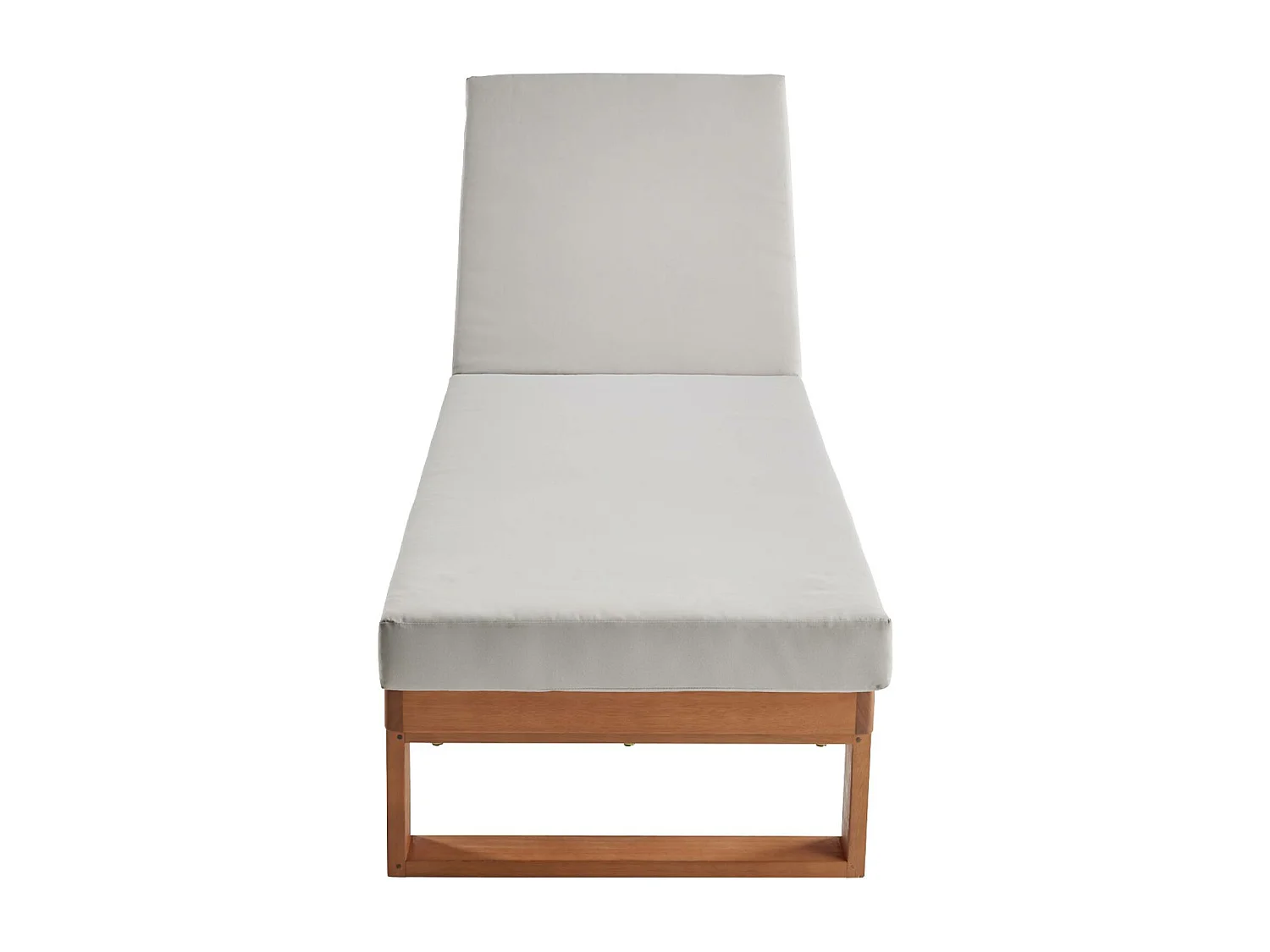 Tumbona de madera de eucalipto multiposición, set de 2 beige