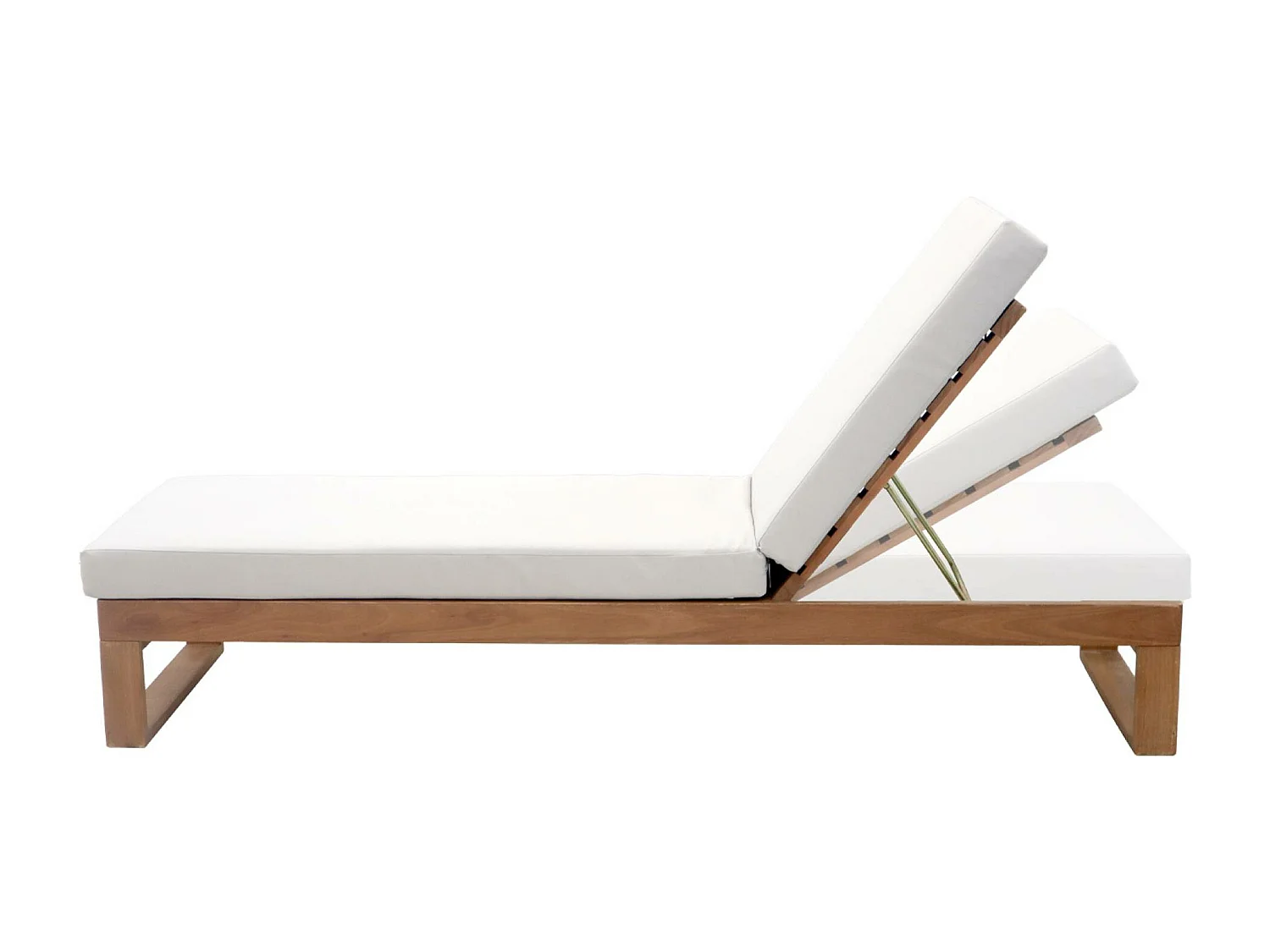 Tumbona de madera de eucalipto multiposición, set de 2 beige